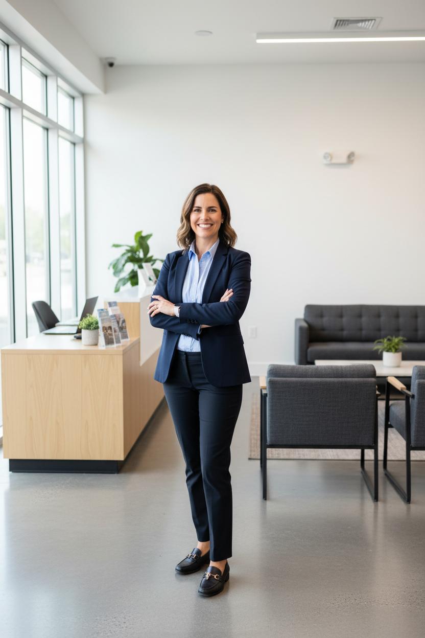 A property coordinator working through late-rent follow-ups at a desk