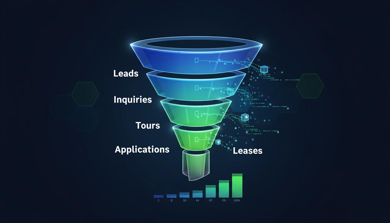 Leasing funnel from inquiry to application to signed lease